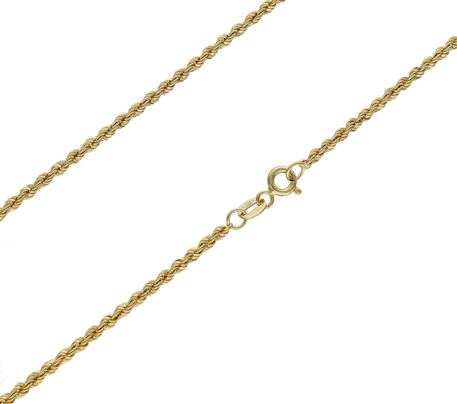 Złoty łańcuszek 585 o splocie kordel 2 mm DIA-LAN-8098-585 2mm. Łańcuszki to uniwersalne dodatki, które sprawdzają się na każdą okazję i dla osoby w każdym wieku. Złoty łańcuszek będzie świetnym prezentem zarówno dla kobiety i (1).jpg